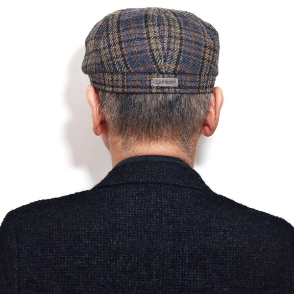 大きいサイズ 帽子 メンズ キャスケット ハンチング Gottmann ブランド ウール チェック 柄 レザー 秋冬 ネイビー 紺［ ivy cap ］男性 帽子 誕生日 プレゼント クリスマス ギフト包装 ラッピング無料 送料無料 父の日 大きいサイズ 帽子 メンズ キャスケット ハンチング Gottmann ブランド