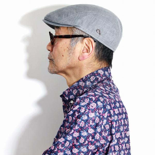 ハンチング メンズ UV40+ Gottmann 日よけ 帽子 ゴットマン 春 夏 UVプロテクト 大きいサイズ 日焼け対策 アイビーキャップ 麻 Ivy cap シンプル 無地 57cm 58cm 60cm 62cm 64cm リネン100% グレー [ ivy cap ] 父の日 ギフト プレゼント 帽子通販 男性 プレゼント_7