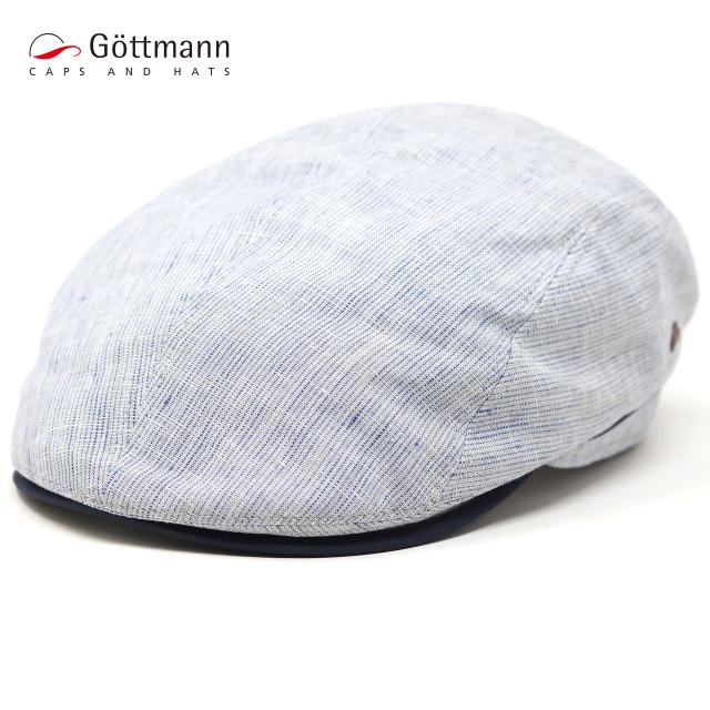 ゴットマン 春夏 ハンチング メンズ 大きいサイズ Gottmann Xavier 腰付コードレーンハンチング ストライプ 麻 ハンチング帽 紳士 57cm 58cm 60cm 62cm 64cm［ ivy cap ］男性 帽子 誕生日 プレゼント 敬老の日 ギフト包装 ラッピング無料 送料無料 父の日
