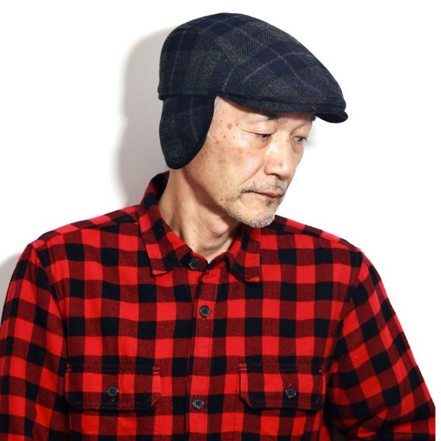 メンズ ハンチング 大きいサイズ 帽子 ゴットマン Gore-tex 耳当て付き 防寒 暖かい ハンチング帽 秋冬 チェック柄 グレー［ ivy cap ］誕生日 プレゼント クリスマス ギフト包装 ラッピング無料_12