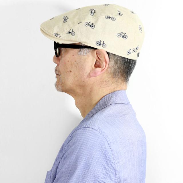 ハンチング 帽子 大きいサイズ 帽子 ハンチング 送料無料 父の日 ギフト 総柄 自転車柄 ハンチング帽 メンズ 春夏 ゴットマン Gottmann 綿素材 ベージュ ivy cap 父の日 ギフト プレゼント ラッピング無料_11