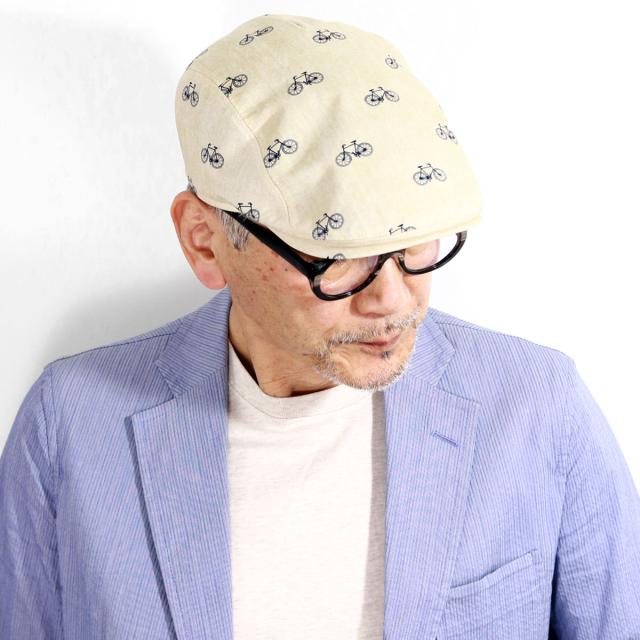 ハンチング 帽子 大きいサイズ 帽子 ハンチング 送料無料 父の日 ギフト 総柄 自転車柄 ハンチング帽 メンズ 春夏 ゴットマン Gottmann 綿素材 ベージュ ivy cap 父の日 ギフト プレゼント ラッピング無料_9