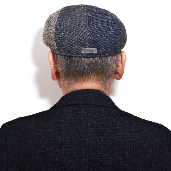 大きいサイズ 秋冬 メンズ 帽子 8パネル ハンチング チェック パッチ