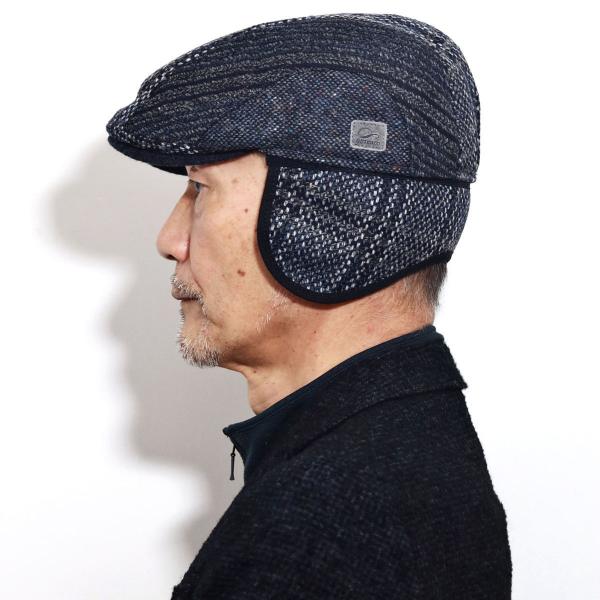 ハンチング メンズ チェック柄 帽子 大きいサイズ 内耳付き イヤマフ付き 秋冬 ハンチング帽 チェック 紳士帽子 ゴットマン ウール カシミヤ ツイード / 57cm / 59cm / 61cm / 63cm ネイビー ブラウン［ ivy cap ］誕生日 プレゼント クリスマス ギフト包装 ラッピング 無料_17