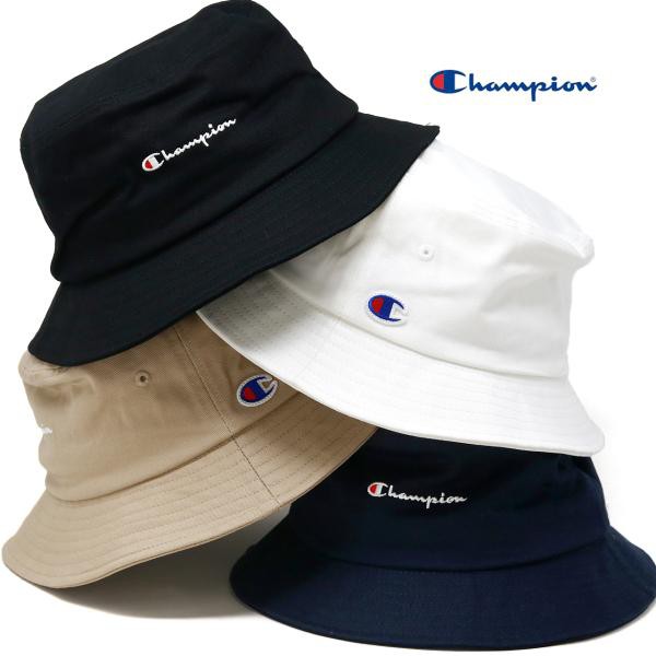 バケハ チャンピオン バケットハット 帽子 レディース champion コットン ツイル ロゴ HAT 58cm サファリハット メンズ 日よけ  アウトドア / オフホワイト / ベージュ / ブラック / ネイビー [ bucket hat ] 誕生日 プレゼント クリスマス 贈り物 ギフト