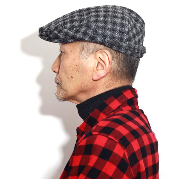 ハリスツイード ハンチング 帽子 カシュケット 男性用 ハンチングキャップ グラデーション チェック サイズ調節 紳士帽子 クロスチェック メンズ / Dグレー［ ivy cap ］送料無料 ギフト包装 ラッピング 無料 父の日 プレゼント ギフト 敬老の日 贈り物_9