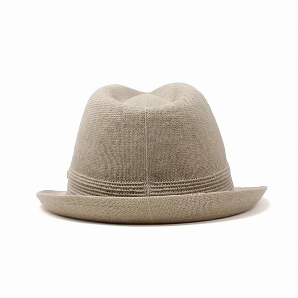 ハット メンズ 春 夏 KNOX 帽子 サーモニット リネン ノックス 中折れハット 麻 通気性が良い 中折れ帽 紳士 涼しい シンプル 無地 日本製 58cm 59.5cm サイズ調整 ショートブリム 中折れ インポート ベージュ［ fedora ］父の日 ギフト プレゼント ラッピング 敬老の日