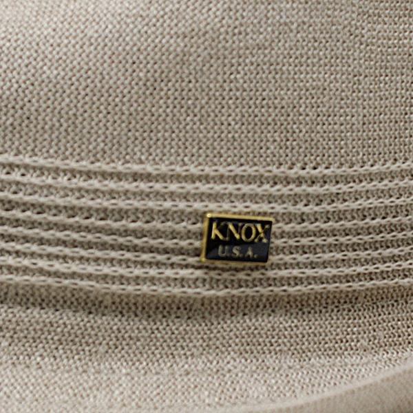 ハット メンズ 春 夏 KNOX 帽子 サーモニット リネン ノックス 中折れハット 麻 通気性が良い 中折れ帽 紳士 涼しい シンプル 無地 日本製 58cm 59.5cm サイズ調整 ショートブリム 中折れ インポート ベージュ［ fedora ］父の日 ギフト プレゼント ラッピング 敬老の日