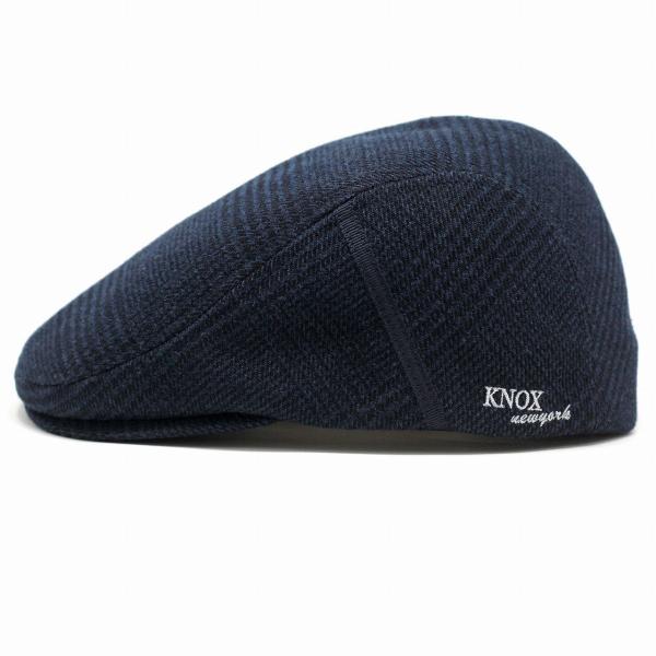 ハンチング メンズ グレンチェック アイビーキャップ サーモトロンラジポカ 帽子 メンズ KNOX 紳士 ノックス ハンチング帽 チェック柄 日本製 手洗い可能 紺 ネイビー［ ivy cap ］メール便対応 帽子屋 通販 送料無料 父の日_1