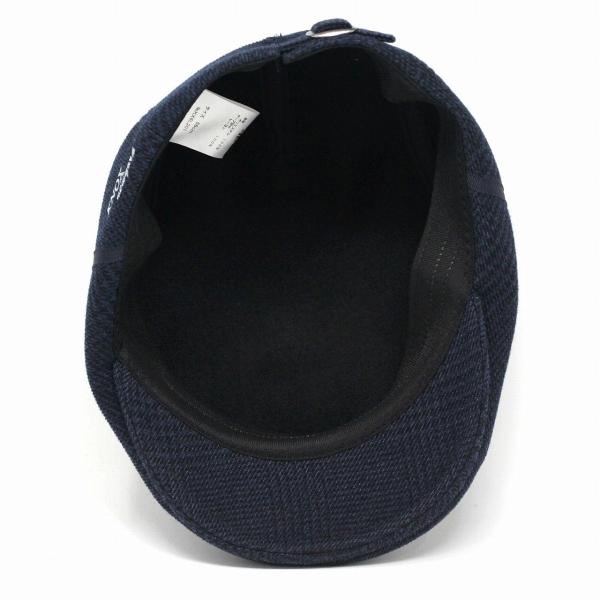 ハンチング メンズ グレンチェック アイビーキャップ サーモトロンラジポカ 帽子 メンズ KNOX 紳士 ノックス ハンチング帽 チェック柄 日本製 手洗い可能 紺 ネイビー［ ivy cap ］メール便対応 帽子屋 通販 送料無料 父の日_5