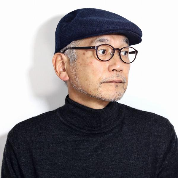 ハンチング メンズ グレンチェック アイビーキャップ サーモトロンラジポカ 帽子 メンズ KNOX 紳士 ノックス ハンチング帽 チェック柄 日本製 手洗い可能 紺 ネイビー［ ivy cap ］メール便対応 帽子屋 通販 送料無料 父の日_7