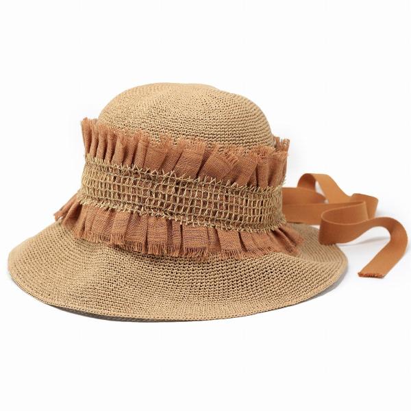レディース ハット つば広 春夏 麦わら帽子 かわいい バラ色の帽子 フリルバンドクロシェ リボン 取り外せる ヘアバンド 紫外線対策 帽子 日除け ストローハット つば広 可愛い フリル ワイドブリム ヘッドアクセ [ croche hat ] [ straw hat ] [ head band ] 母の日 レディース ハット つば広 春夏 麦わら帽子 かわいい バラ色の帽子