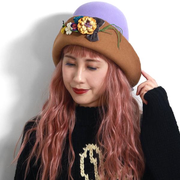可愛い 帽子 レディース 秋冬 フェルトハット フラワーダブルベル Barairo no boushi かわいい ハット バラ色の帽子 布花 リボン フェルト ミセスハット 日本製 ブランド  [ felt hat ] 送料無料 バラ色の帽子 帽子通販 クリスマス プレゼント ギフト ラッピング無料_16