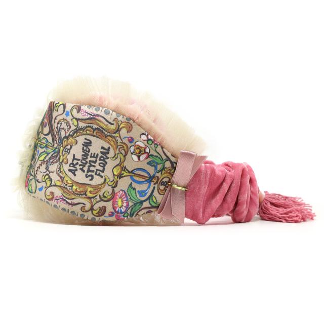 かわいい レディース ヘアバンド 大きい リボン プリント柄 タッセル