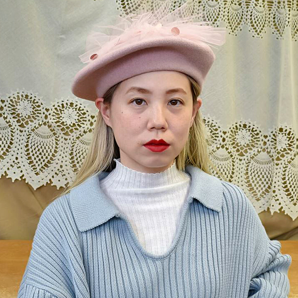 ベレー帽　バラ色の帽子　ウール　日本製　グレー　秋冬 ベレー帽バラ色の帽子ウール日本製グレー秋冬
