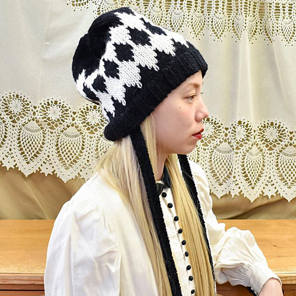 かわいい ニット帽 バラ色の帽子 レディース 秋冬 帽子 送料無料