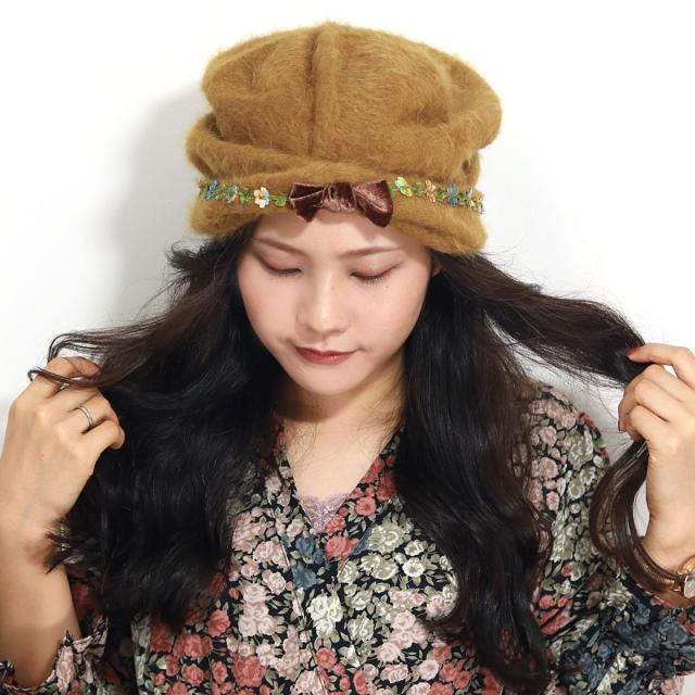 アンゴラ キャップ レディース 帽子 送料無料 Barairo no Boushi 秋冬