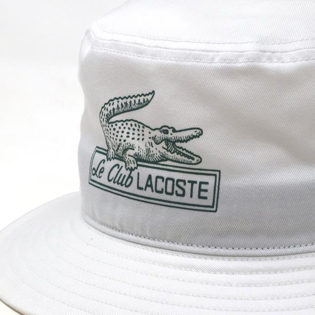 バケットハット LACOSTE 帽子 春夏 プリント メンズ バケハ ブラック