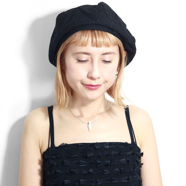 ベレー帽 春夏 レディース ツイード生地 かわいい 帽子 春夏 ツイード