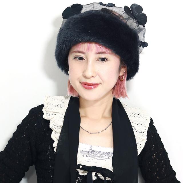 ヘッドドレス レディース ボンネット チュールレース 日本製 帽子 フード 秋冬 バラ色の帽子 ロシア姫フード Barairo no Boushi 大人用 [ head dress ] 女性 プレゼント 帽子 クリスマス ギフト ラッピング無料 送料無料_14