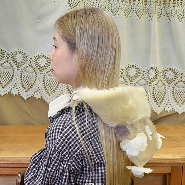 ヘッドドレス レディース ボンネット チュールレース 日本製 帽子