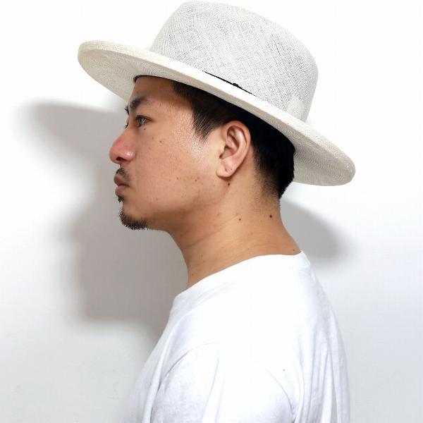 中折れハット メンズ ラカル ケンマ草 麦わら帽子 メンズ 中折れ帽子