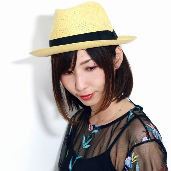 ハット ストローハット メンズ 中折れハット 大きいサイズ 麦わら帽子 ソルバッティ ハット 日焼け対策 SORBATTI 帽子 ブラック ネイビー ライトグレー ナチュラル 帽子 57cm 59cm 61cm サイズ調整テープ付き [ straw hat ] [ fedora hat ] 父の日_10