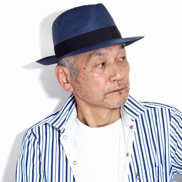 ハット ストローハット メンズ 中折れハット 大きいサイズ 麦わら帽子 ソルバッティ ハット 日焼け対策 SORBATTI 帽子 ブラック ネイビー ライトグレー ナチュラル 帽子 57cm 59cm 61cm サイズ調整テープ付き [ straw hat ] [ fedora hat ] 父の日_11