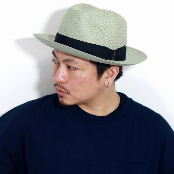 ハット ストローハット メンズ 中折れハット 大きいサイズ 麦わら帽子