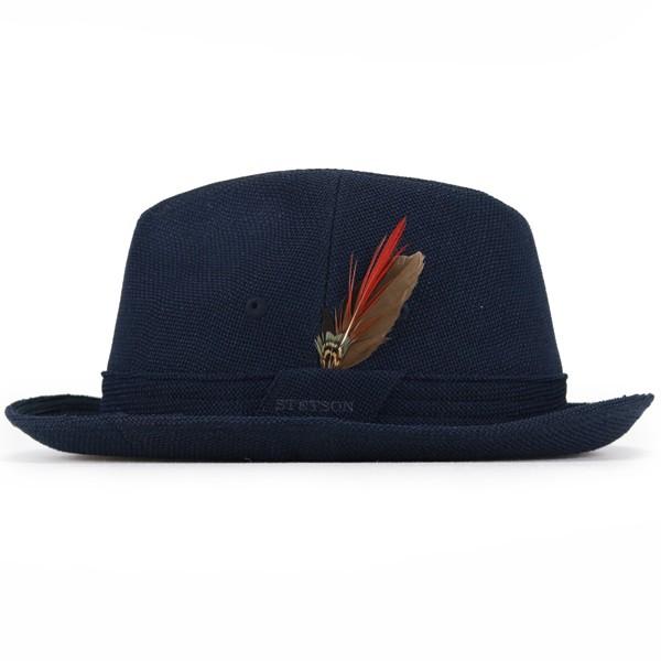 STETSON ハット 中折れ メンズ 春 夏 ロイヤルステットソン 中折れハット 羽根付き 裏メッシュ 日本製 涼しい royal 大きいサイズ 中折れ帽子 紳士 通気性 サイズ豊富 小さいサイズ 56cm〜61cm / 紺 ネイビー [ fedora ] 帽子通販 男性 誕生日 ギフト 父の日の通販は