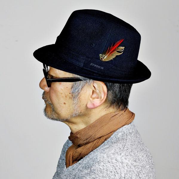 STETSON ハット 中折れ メンズ 春 夏 ロイヤルステットソン 中折れハット 羽根付き 裏メッシュ 日本製 涼しい royal 大きいサイズ 中折れ帽子 紳士 通気性 サイズ豊富 小さいサイズ 56cm〜61cm / 紺 ネイビー [ fedora ] 帽子通販 男性 誕生日 ギフト 父の日の通販は