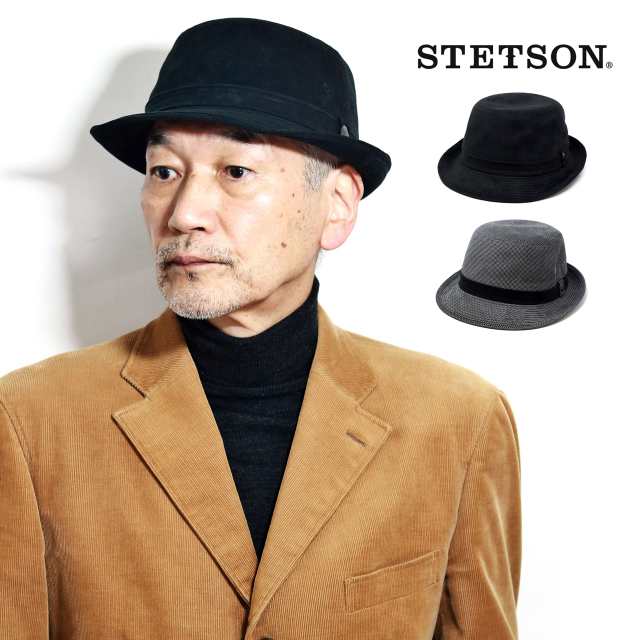 STETSON ステットソン アルペンハット メンズ 冬 アルペン ハット 千鳥格子 紳士 帽子 モノクロ 帽子 カメラマンハット カーフスエード [