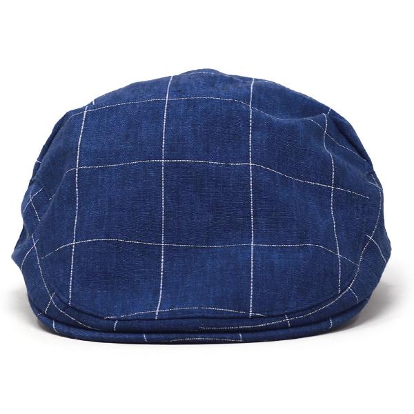 STETSON メンズ ハンチング 春夏 帽子 大きいサイズ ブランド チェック柄 ハンチング帽 さわやか リネン 麻 100% 涼しい 夏素材 帽子 ステットソン イタリア産SOLBIATI社製 生地 チェック 紳士帽子 ネイビー 紺 プレゼント 父の日 ギフト ラッピング無料 敬老の日_2