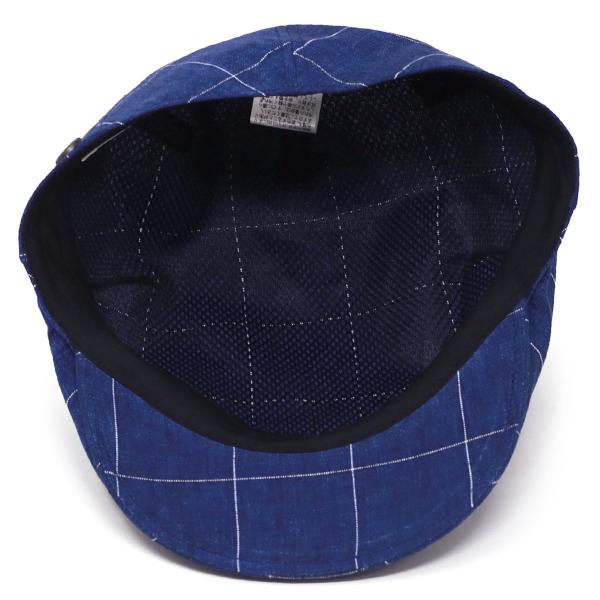 STETSON メンズ ハンチング 春夏 帽子 大きいサイズ ブランド チェック柄 ハンチング帽 さわやか リネン 麻 100% 涼しい 夏素材 帽子 ステットソン イタリア産SOLBIATI社製 生地 チェック 紳士帽子 ネイビー 紺 プレゼント 父の日 ギフト ラッピング無料 敬老の日_5