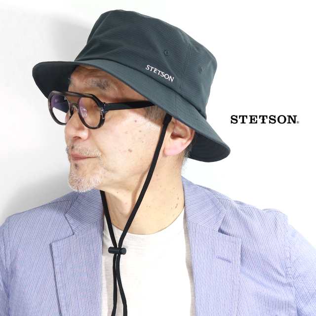 STETSON ステットソン 帽子 メンズ ハット 紐付き バケハ COOL DOTS 撥