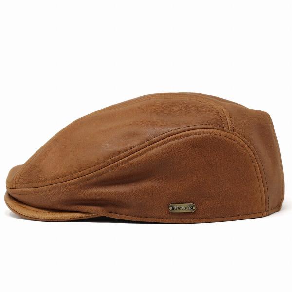 STETSON レザーハンチング ハンチング ステットソン 帽子 革 本革 山羊革 メンズ レザー 帽子 レザー 帽子 ハンチング 革 山羊革 茶 ブラウン [ ivy cap ] 誕生日 プレゼント ギフト ラッピング 父の日_1