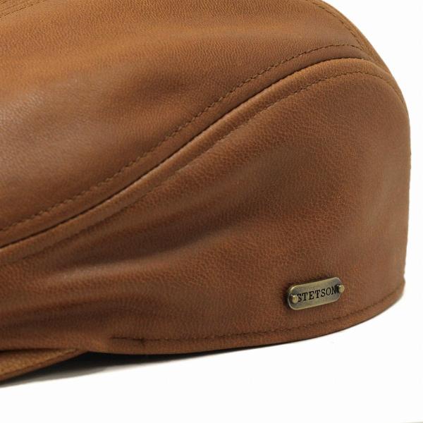STETSON レザーハンチング ハンチング ステットソン 帽子 革 本革 山羊革 メンズ レザー 帽子 レザー 帽子 ハンチング 革 山羊革 茶 ブラウン [ ivy cap ] 誕生日 プレゼント ギフト ラッピング 父の日_4