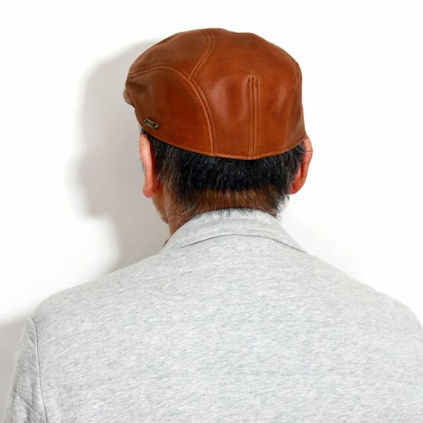 STETSON レザーハンチング ハンチング ステットソン 帽子 革 本革 山羊革 メンズ レザー 帽子 レザー 帽子 ハンチング 革 山羊革 茶 ブラウン [ ivy cap ] 誕生日 プレゼント ギフト ラッピング 父の日_9