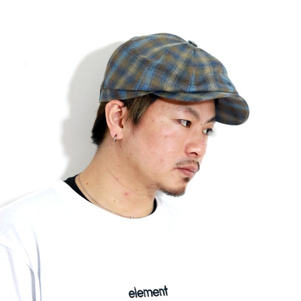 メンズ ハンチング 大きいサイズ チェック柄 ブランド帽子 高級 キャスケット チェック 麻 ツイード MAGEE ドニゴールツイード ブランド生地 リネンツイード デニムブルー キャメル［ ivy cap ］男性 ギフト お父さん 誕生日 プレゼント ラッピング無料 父の日_15
