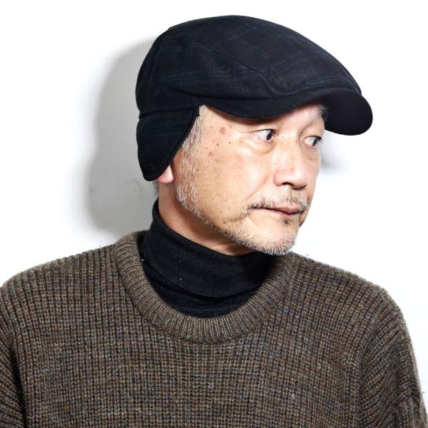 ハンチング カシミヤ メンズ 大きいサイズ 帽子 耳当て付き ハンチング帽 秋冬 送料無料 wigens ブランド ウィゲン ブラック 黒 [ ivy cap ] 40代 50代 60代 誕生日 プレゼント クリスマス ギフト ラッピング 無料 父の日_11