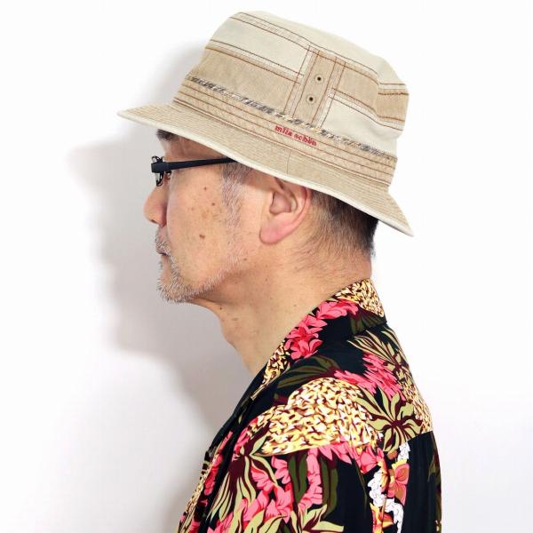 サファリハット メンズ 洗い加工 メール便可 ミラショーン 総柄 バケットハット メンズ 紳士 春夏 帽子屋 折りたたみ可能 milaschon 日本製 ベージュ ハット 帽子 メンズ イタリアブランド 春の帽子 夏の帽子 ギフト プレゼント 父の日 贈り物 ギフト包装 敬老の日の通販は