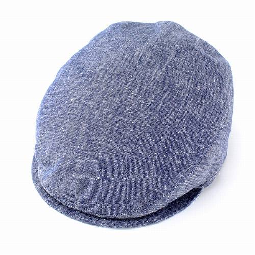 ハンチング　シャンブレー コットン 帽子　メンズ　カシュケット シンプルデザイン ポーランド製 ネイビーの通販は 8,408円