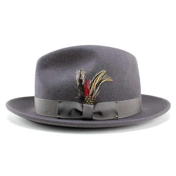 【 New York Hat 】 ニューヨークハットワイドブリム中折れハット The Fedora グレー ( 鼠 ) New York Hat 】 ニューヨークハットワイドブリム中折れハット The