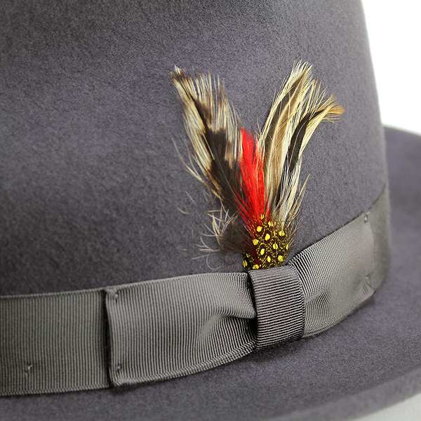 【 New York Hat 】 ニューヨークハットワイドブリム中折れハット The Fedora グレー ( 鼠 )_4