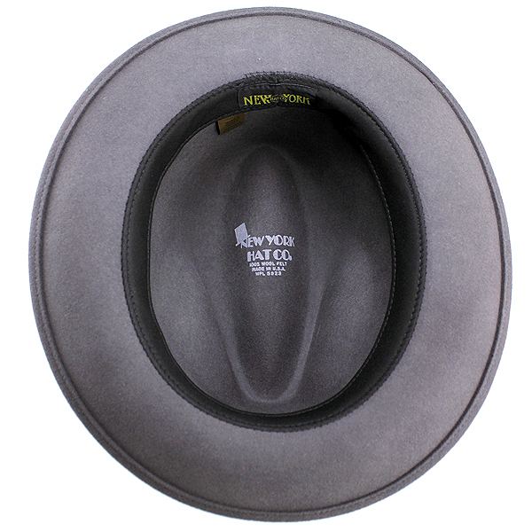 【 New York Hat 】 ニューヨークハットワイドブリム中折れハット The Fedora グレー ( 鼠 ) New York Hat 】 ニューヨークハットワイドブリム中折れハット The