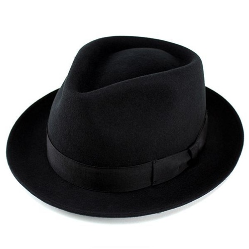 中折れ帽子 ウール 黒 フェルト ハット コンモート 帽体 メンズ レディース 中折れハット  ブラック