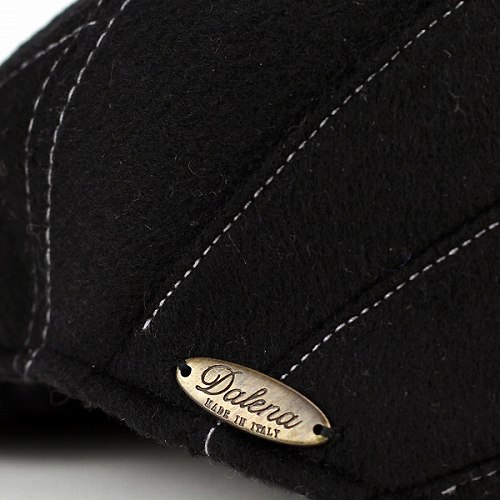 ハンチング 秋冬 メンズ 帽子 ダレーナ イタリア カシミア混紡フランネル 黒 ブラック ハンチング 秋冬 メンズ 帽子 ダレーナ イタリア カシミア混紡