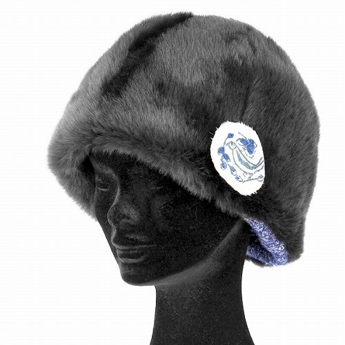 バラ色の帽子 ファー&ニット リバーシブルキャップ レディース ばら色