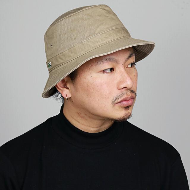 LACOSTE バケットハット ラコステ 帽子 サファリハット ベージュの通販 