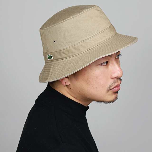 LACOSTE バケットハット ラコステ 帽子 サファリハット ベージュの通販